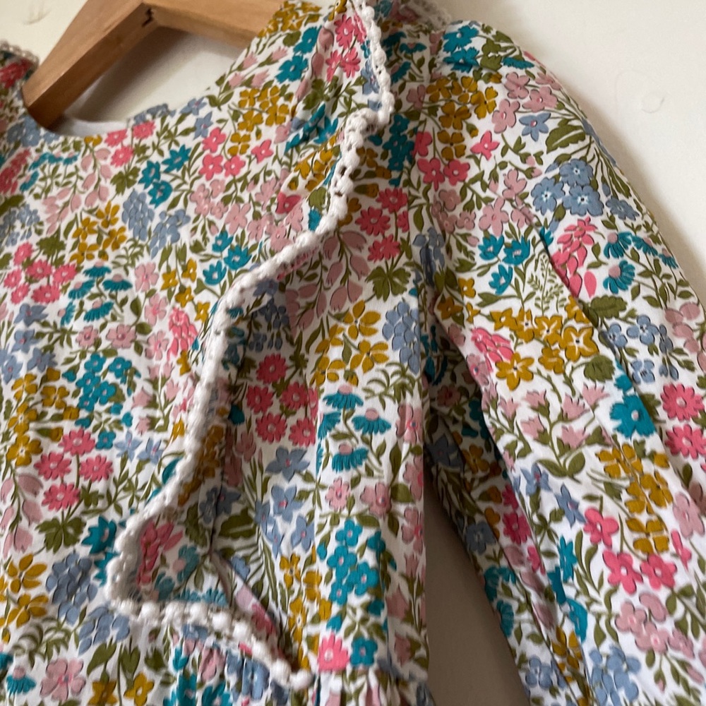 Baby girls BEBE BY MINIHAHA Liberty Mustard Floral Ruffle Dress Size 2 (18-24 M) - Picture 4 of 12
